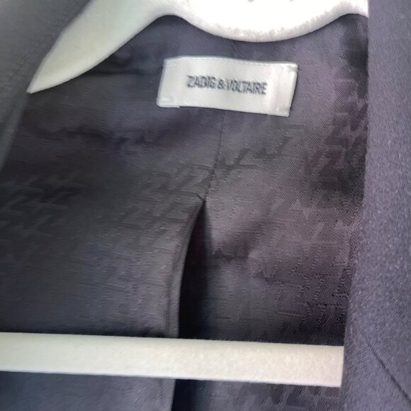 Zadig Voltaire Womens Blazer Size 34 Black Venus Strass Floral Casual - Picture 4 of 14